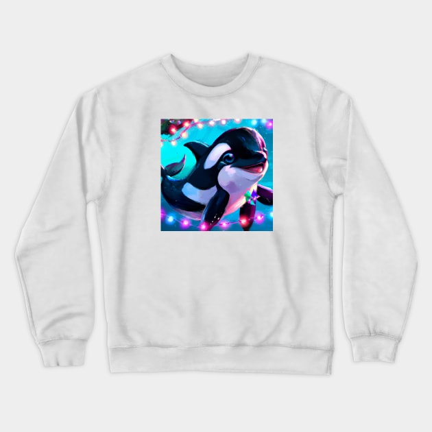 Cute Orca Drawing Crewneck Sweatshirt by Play Zoo